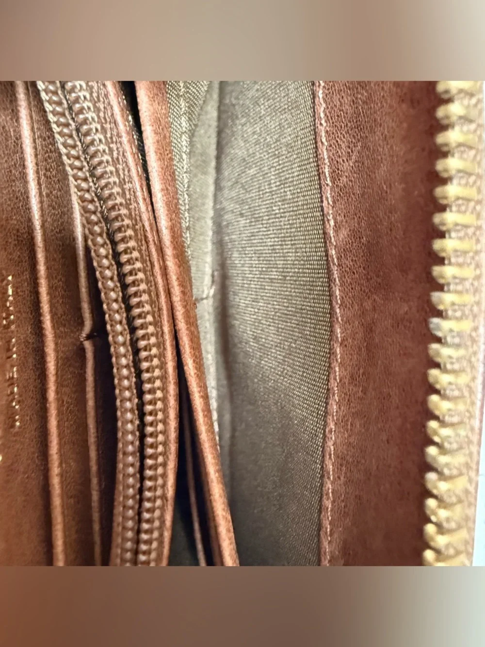 Jimmy Choo Brown Leather Star Stud Zip Around Wallet Italy